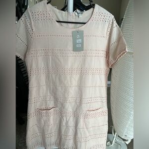 new with tags blouse Women’s Large Pink Moussy Designer Zip Back Pockets Comfort
